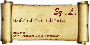 Szénási Lívia névjegykártya